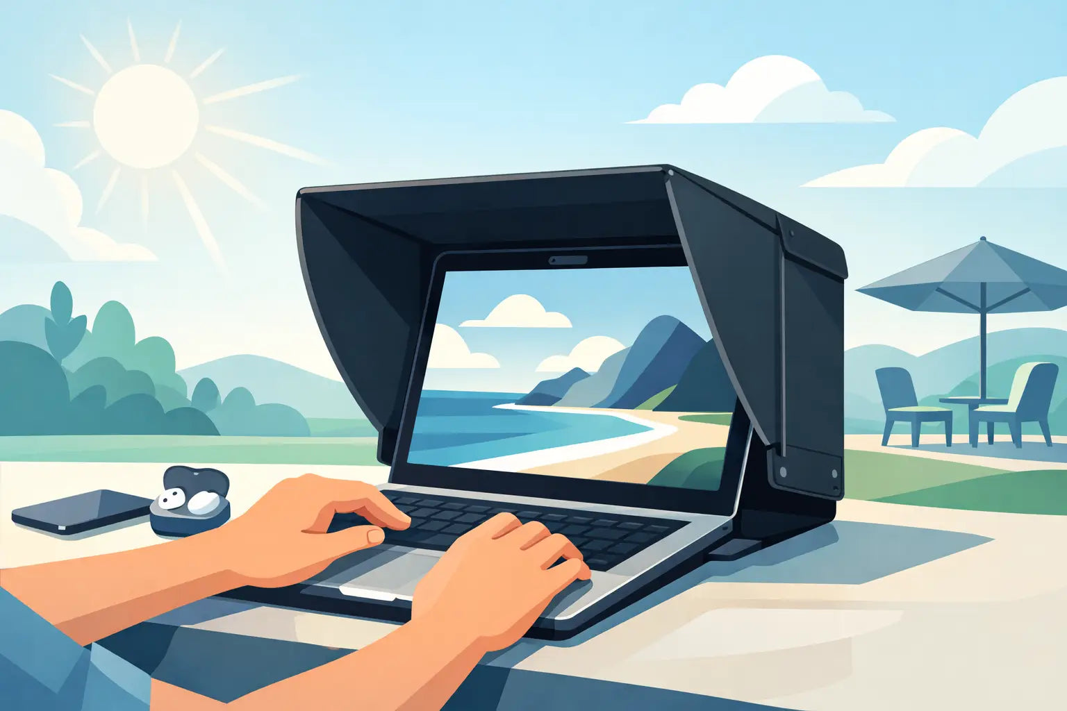 Laptop Sun Shade for Outdoors That Works