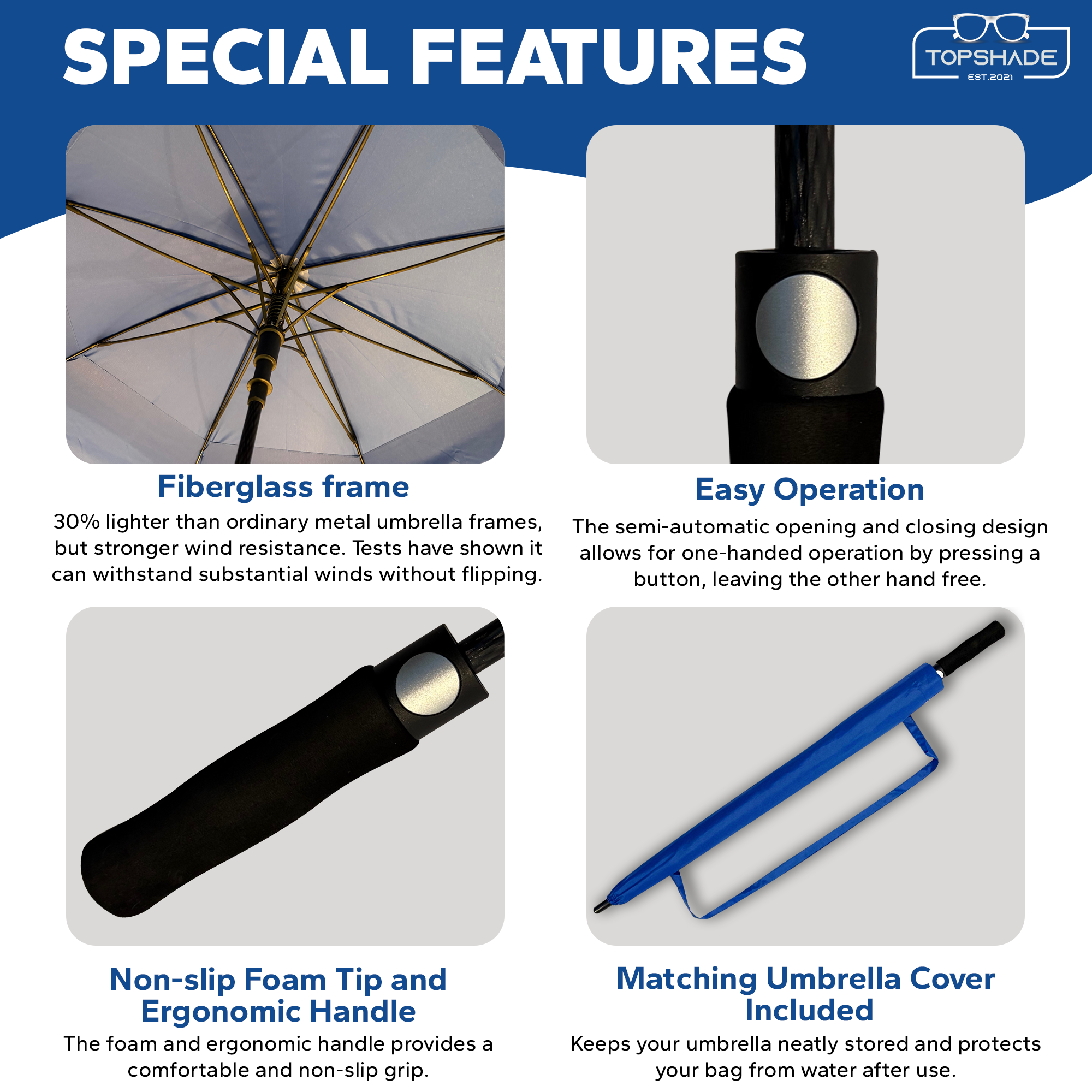 Double Canopy Golf Umbrella - Multiple Sizes and Colors