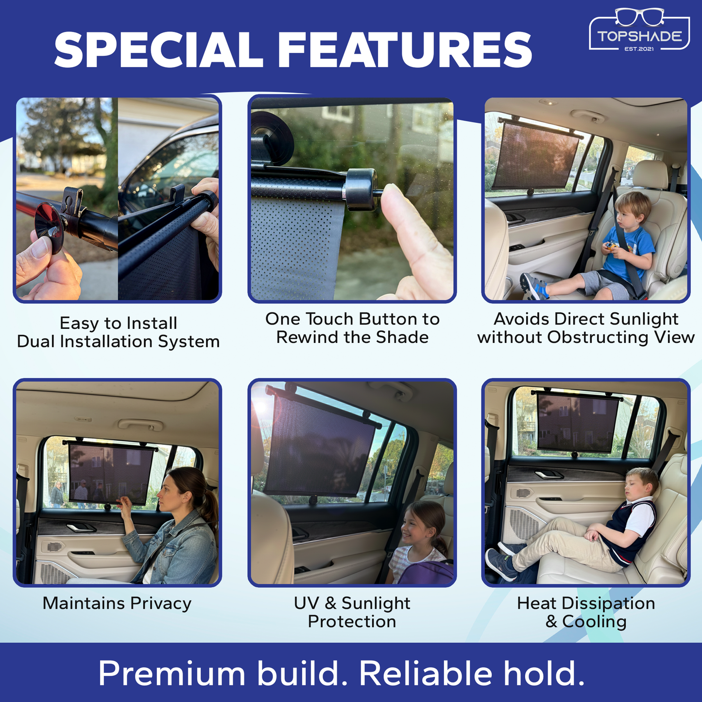 Car Window Roller Shade (2 pack)