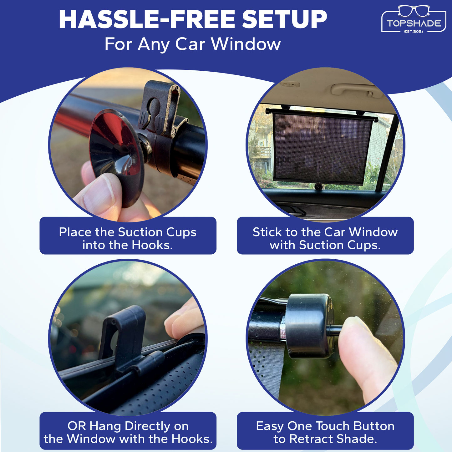 Car Window Roller Shade (2 pack)