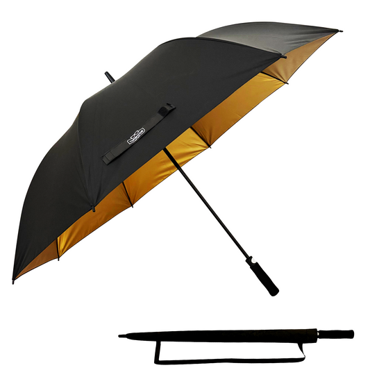 Black and Gold 60-inch Golf Umbrella with UV protection